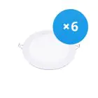 Mehrfachpackung 6x LED Downlight UltraSlim 15W 1200lm 110D - 840 Kaltweiß | 190mm - Ausschnitt 175mm